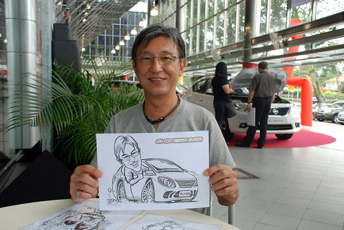 Caricature live sketching for Tan Chong Nissan Almera Soft Launch - Day 2 - 3