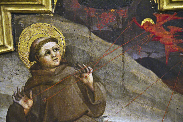 Croce sagomata col Padre Eterno, l'Addolorata, San Giovanni e San Francesco (dettaglio)