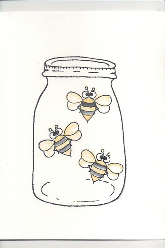 captured bees notecard