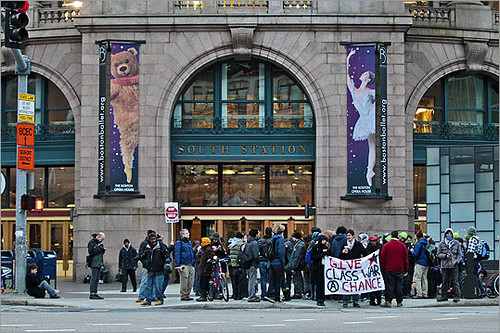 Occupy Boston activists and supporters gather to protest the eviction of the demonstrators at the encampment. The movement has been under attack for months. by Pan-African News Wire File Photos