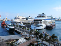 Los cruceros AIDAbella y AIDAsol en Las Palmas de Gran Canaria
