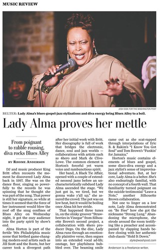 Lady Alma Washington Post tearsheet