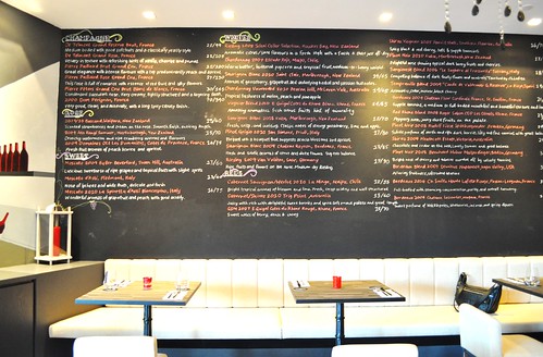 menu on the wall