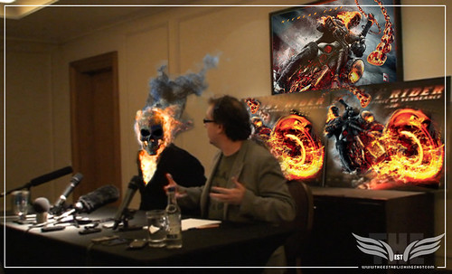 The Establishing Shot: Nicolas Cage at The Ghost Rider: Spirit of Vengeance Press Conference - London by Craig Grobler