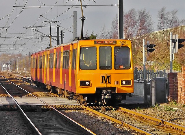Tyne & Wear Metro Car No. 4052 leads a Newcastle Airport to South 