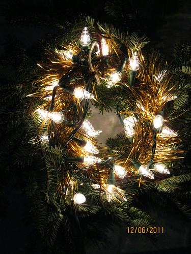 12/6/11: Extra tree branches turn into a wreath.