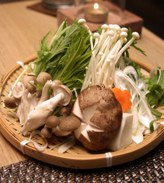 Vegetables for the shabu shabu