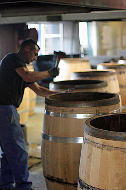 making cognac barrels