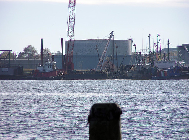 New Bedford Harbor Ship Sinking Diesel Oil Released Sunken boat