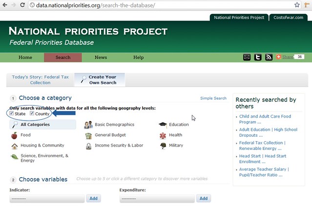 Federal Priorities Database: advanced search