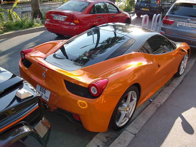 Notorious car right there Black and orange RRR's Ferrari 458 italia