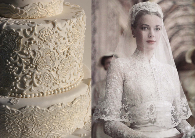 Lace cake inspired by Grace Kelly's wedding dress
