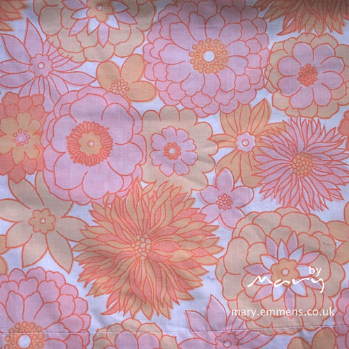 Vintage sheet - orange floral