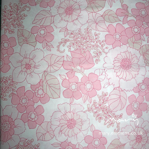 Vintage pillowcase - pink floral