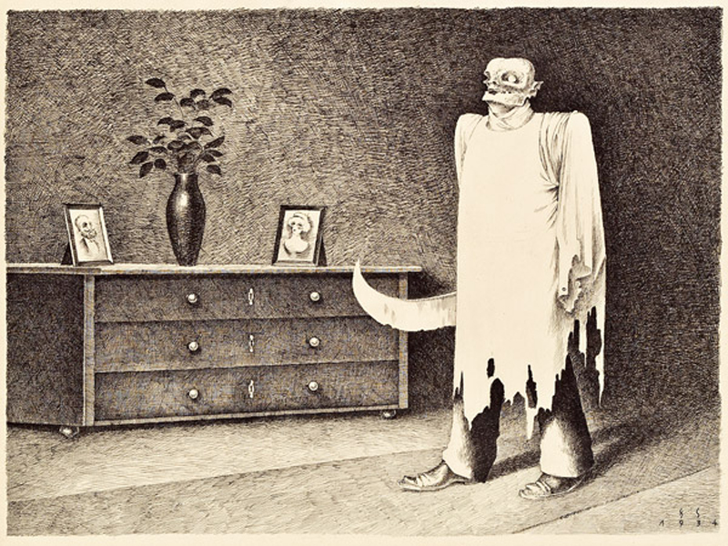 Franz Sedlacek - Ghost With Butcher Knife, 1934