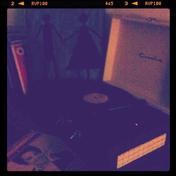 Turntable on the floor, playing Erin Mckown while we move in