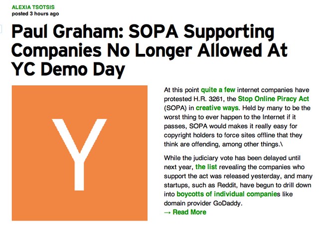 Paul Graham: SOPA Supporting Companies No Longer Allowed At YC Demo Day