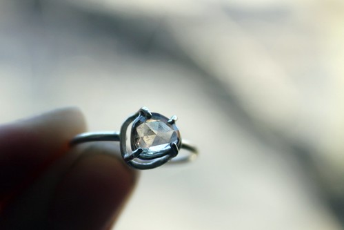 new rose cut sapphire ring