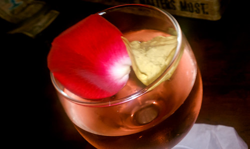 Rose petals in wine