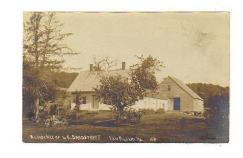 vintage postcard of Bradstreet homestead