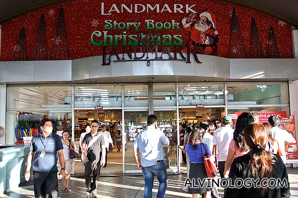 Entering Landmark shopping mall