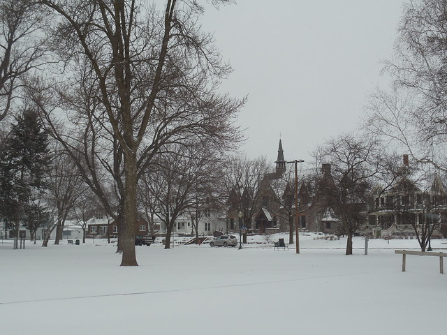 Snow looking across Commons Park
