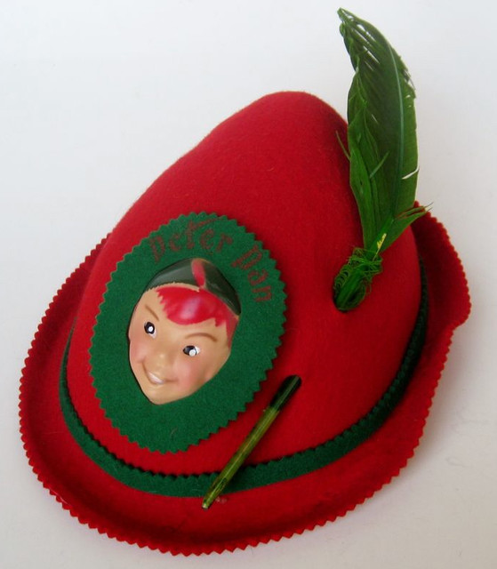 1960s Disneyland Peter Pan hat Bizarre dollface souvenir hat sold at 