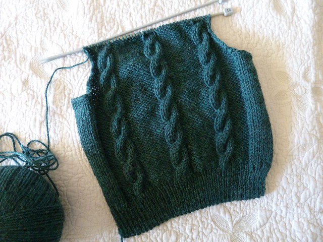 Cabled vest WIP