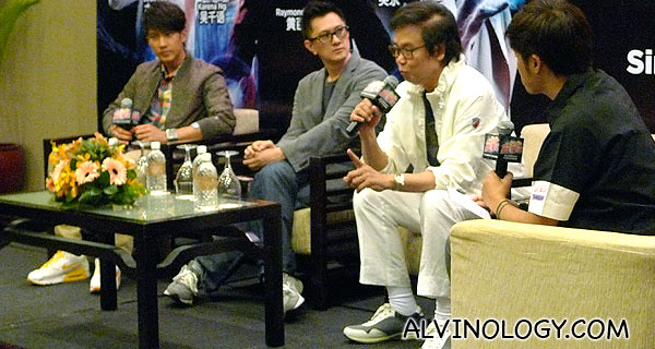 (L to R): Wu Chun, Wilson Yip and Raymond Wong speaking with host, Danny Yeo