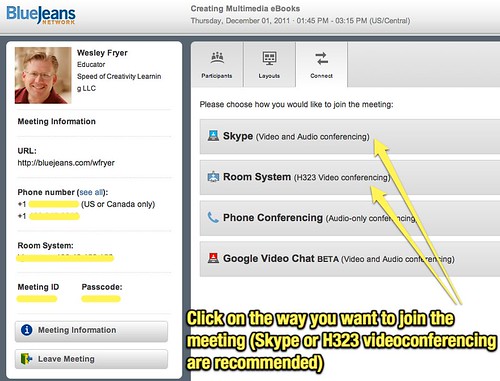 Click on Skype or H323 Videoconferencing