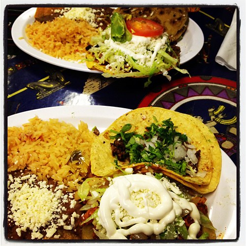 Sope and taco for me, gordita and tostada for him.