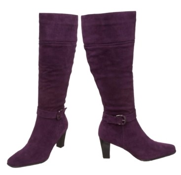 Purple Tall Suede Boots for Winter