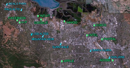 California's Silicon Valley (via Google Earth)