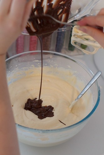 Adding chocolate