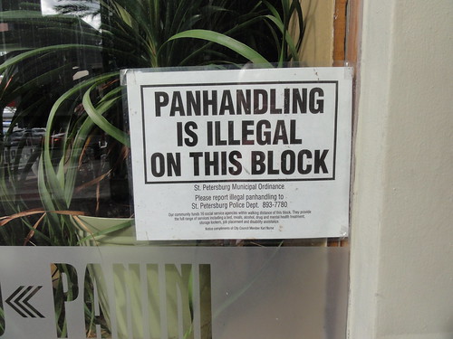 Panhandling is illegal on this block