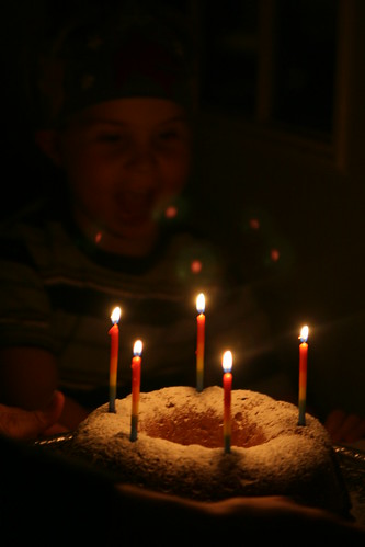 Birthday Cake for Asher, Rainbow Candles