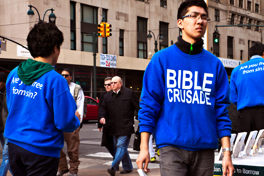 BIBLE-CRUSADE-group-outside-Madison-Square-Garden--Manhattan