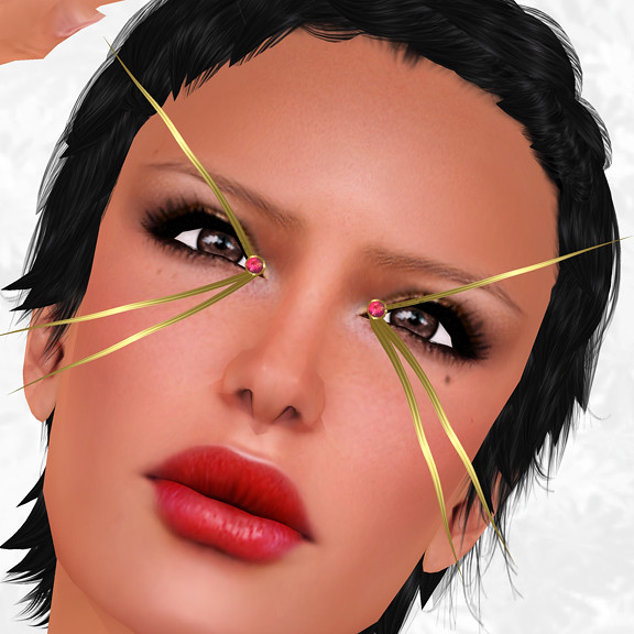 Hunt Item 2 Gold Lashes with Rubies