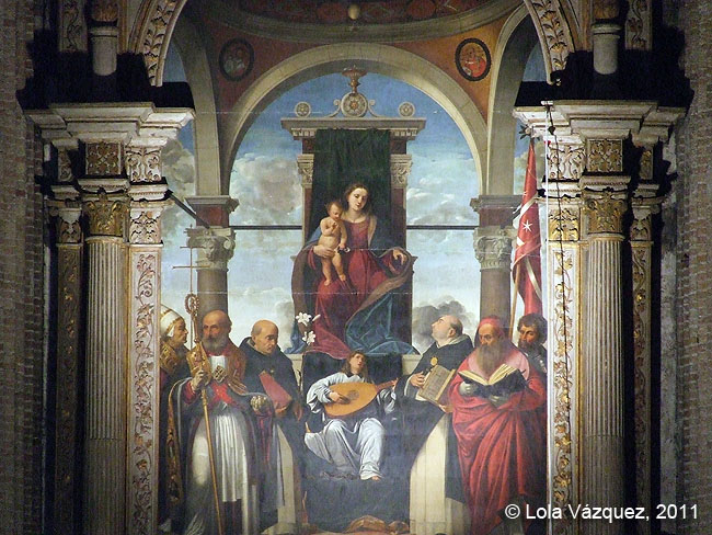 Madonna in trono con angelo musicante e santi © Lola Vázquez, 2011