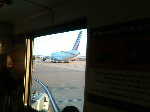 On Dulles mobile lounge behind A380