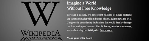 Wikipedia op zwart