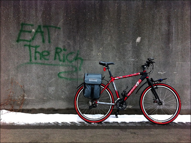 "Eat the Rich" Graffiti and Bike