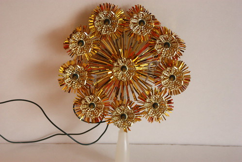 vintage tree topper gold kitsch by myvintagewhimsy