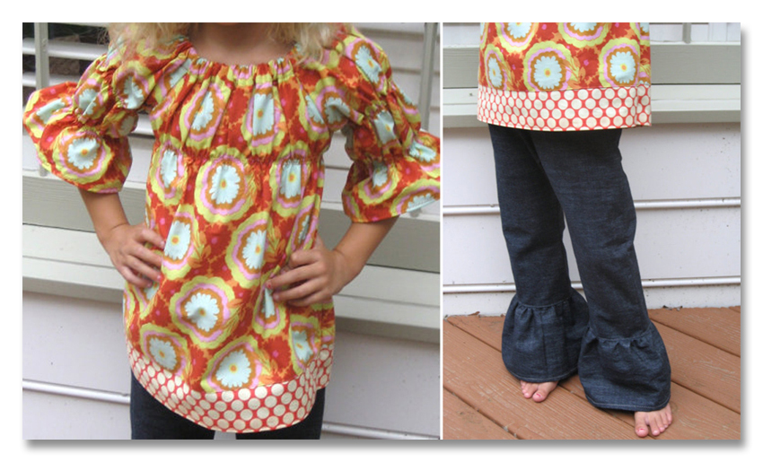 molly mac denim ruffle and peasnat top collage