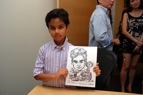 caricature live sketching 2011 Formula 1 RR Donnelley Party - 12