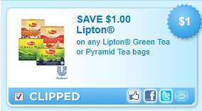 Lipton Green Tea Or Pyramid Tea Bags Coupon