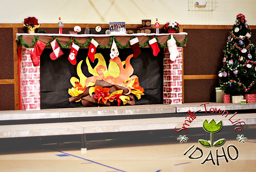 Elementary Holiday Program Fireplace Backdrop