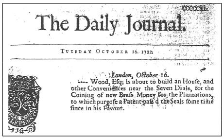 William Wood 1722 article