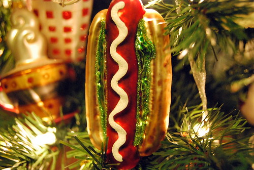 Hot dog ornament