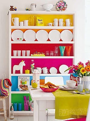 rainbow+colored+shelves+-+dining+room+-+funky+colors+-+colorful+-+design+and+decor+-+interiors+via+pinterest